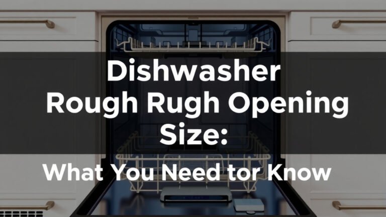Dishwasher Rough Opening Size: What You Need to Know