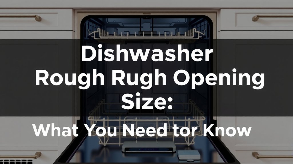 Dishwasher Rough Opening Size: What You Need to Know