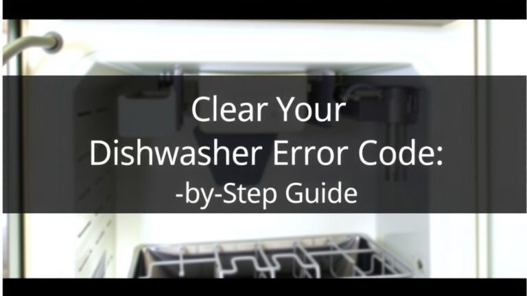 How to Clear Your Dishwasher Error Code: Step-by-Step Guide
