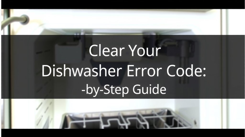 How to Clear Your Dishwasher Error Code: Step-by-Step Guide