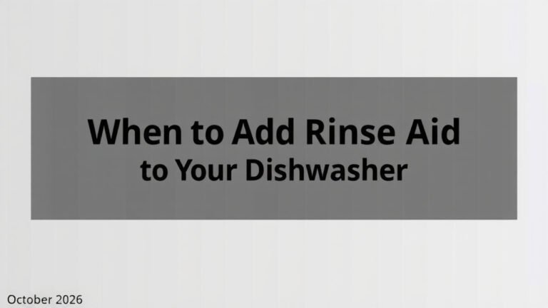 When to Add Rinse Aid to Your Dishwasher October 2026