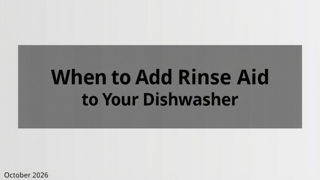 When to Add Rinse Aid to Your Dishwasher October 2026